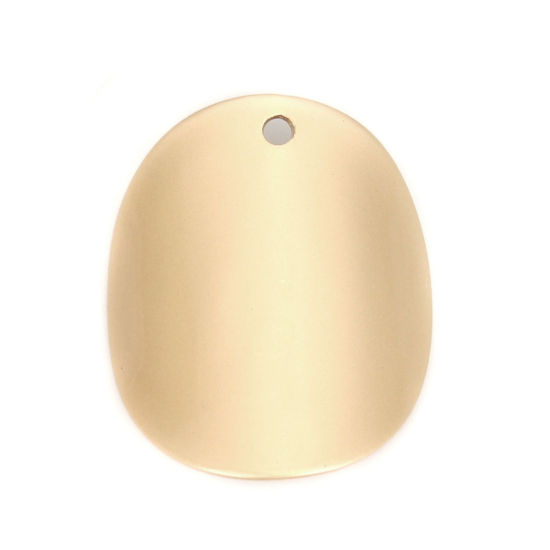 Picture of Zinc Based Alloy Charms Oval Matt Gold 20mm x 17mm, 10 PCs