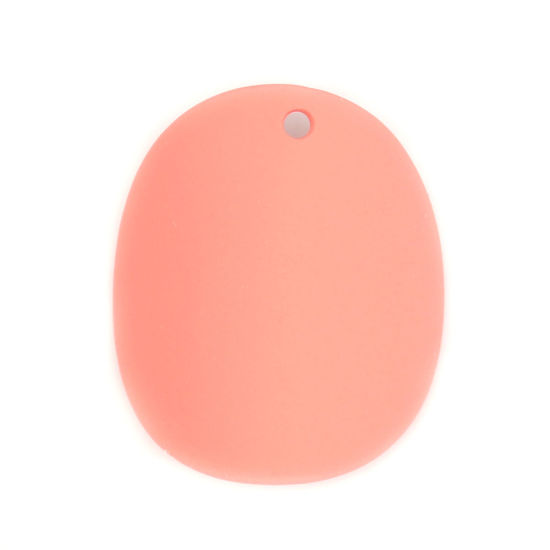 Picture of Zinc Based Alloy Charms Oval Orange Pink 20mm x 17mm, 10 PCs