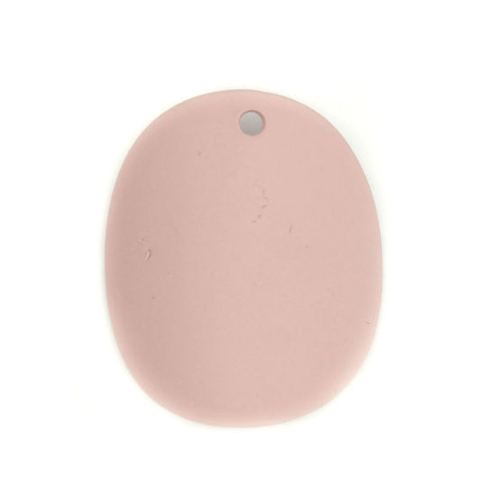 Picture of Zinc Based Alloy Charms Oval Dark Pink 20mm x 17mm, 10 PCs