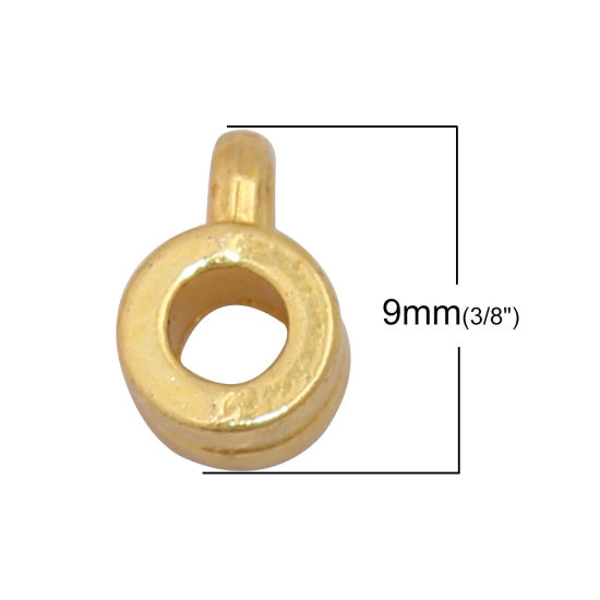 Picture of Zinc Based Alloy Bail Beads Cylinder Gold Plated 9mm x 6mm, 100 PCs