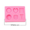 Picture of Silicone Resin Mold For Jewelry Making Rectangle Pink Mixed 95mm(3 6/8") x 72mm(2 7/8"), 1 Piece
