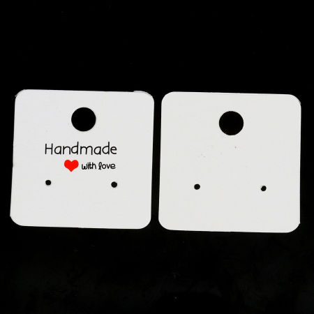 Bild von Papier Schmuck Samtkarten Quadrat Schwarz & Weiß Message Muster 40mm x 40mm, 100 Blätter