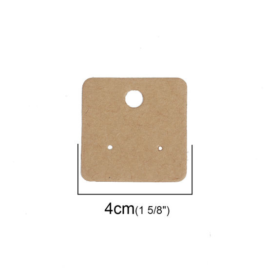 紙 ジュエリーディスプレイカード 正方形 ライトコーヒー 40mm x 40mm、 100 枚 の画像