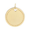 Picture of Stainless Steel Blank Stamping Tags Charms Round Disc Gold Plated Double-sided Polishing 24mm x 20mm, 2 PCs