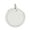 Picture of Stainless Steel Blank Stamping Tags Charms Round Disc Silver Tone Double-sided Polishing 24mm x 20mm, 2 PCs