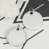 Picture of Stainless Steel Blank Stamping Tags Charms Round Disc Silver Tone Double-sided Polishing 24mm x 20mm, 2 PCs
