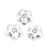 Picture of Zinc Based Alloy Spacer Beads Flower Antique Silver Color Stripe 11mm x 9mm, Hole: Approx 1.7mm, 40 PCs