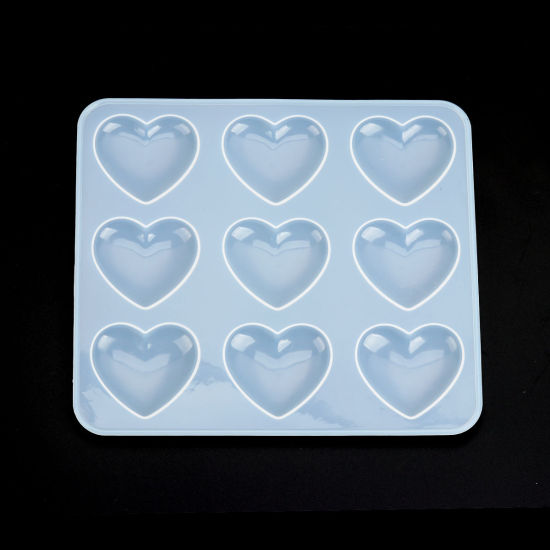 Bild von Silikon Gießform Rechteck Weiß Herz 20.6cm x 18.2cm, 1 Stück