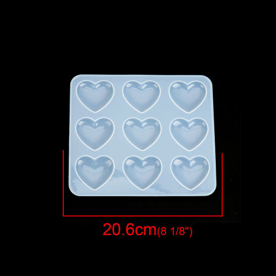 Bild von Silikon Gießform Rechteck Weiß Herz 20.6cm x 18.2cm, 1 Stück