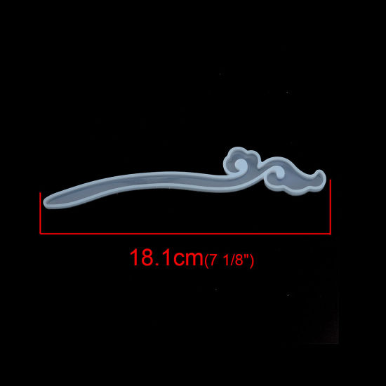 Изображение Силикон Модель для эпоксидной смолы Заколки для Волос Белый 18.1см x 2.8см, 2 ШТ