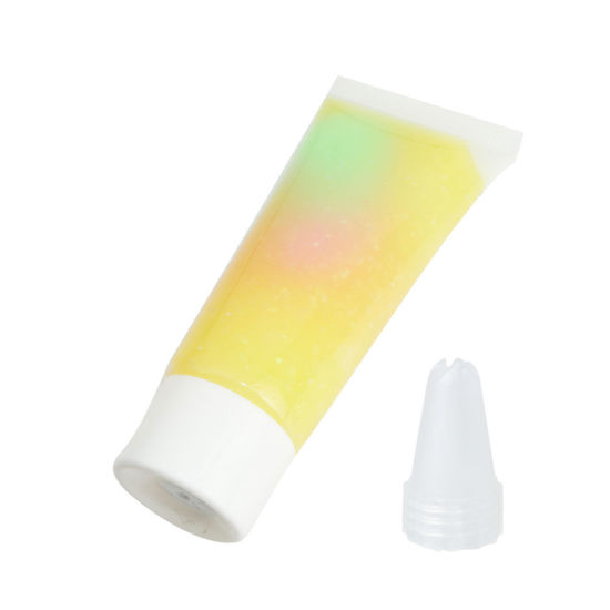 Picture of ( 50ml ) Cream Glue Resin Jewelry Craft Filling Material Yellow 10.7cm x 4.7cm, 1 Piece