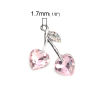 Picture of Zinc Based Alloy Charms Cherry Fruit Silver Tone Light Pink Heart AB Color Rhinestone 25mm x 23mm - 24mm x 22mm, 5 PCs