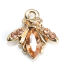 Picture of Zinc Based Alloy Charms Bee Animal Gold Plated Orange Rhinestone 14mm x 14mm, 10 PCs