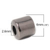 Picture of CCB Plastic Beads Cylinder Gunmetal About 6mm x 6mm, Hole: Approx 2.6mm, 300 PCs