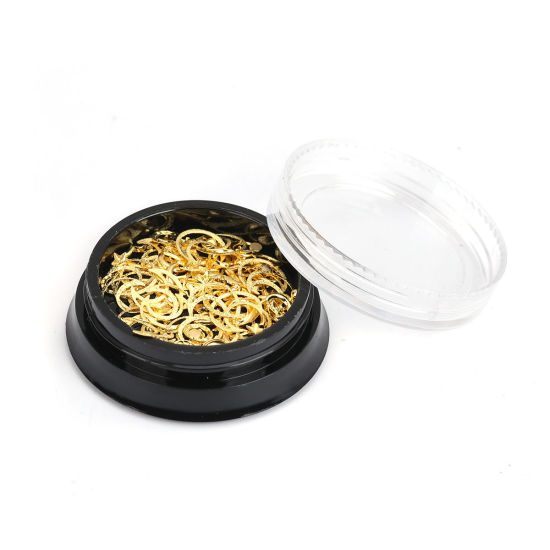 Picture of Zinc Based Alloy Resin Jewelry Craft Filling Material Gold Plated Round At Random 4cm Dia., 1 Piece