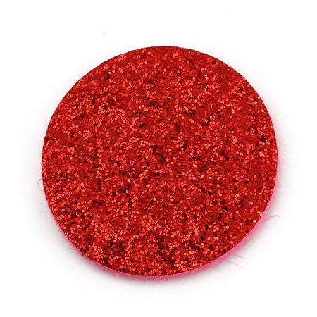 Picture of Nonwovens Felt Oil Diffuser Pads Round Red Glitter 23mm Dia., 20 PCs