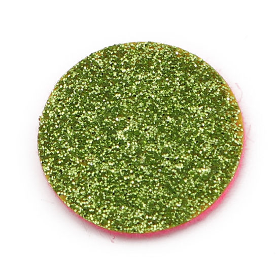 Picture of Nonwovens Felt Oil Diffuser Pads Round Green Glitter 23mm Dia., 20 PCs