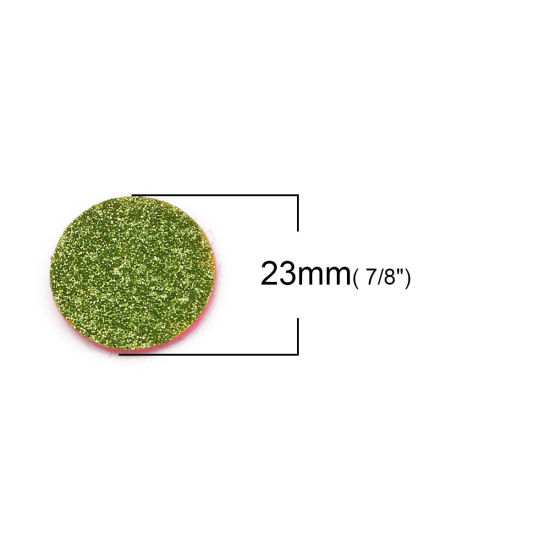 不織布 香水コットン 円形 緑 きらめき 23mm Dia., 20 個 の画像
