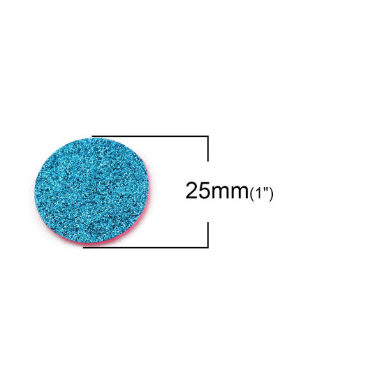 Picture of Nonwovens Felt Oil Diffuser Pads Round Blue Glitter 25mm Dia., 20 PCs