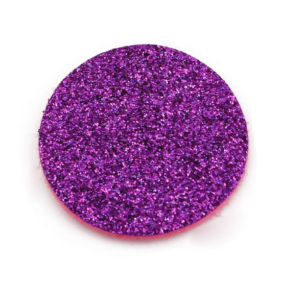 Image de Patins en Feutre pour Huile Essentielle Diffuseur en Chiffon Rond Violet Brillant Paillettes 28mm Dia., 20 Pcs