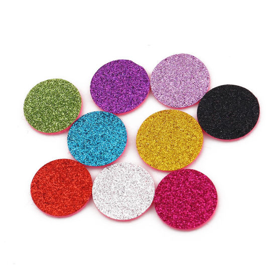 Image de Patins en Feutre pour Huile Essentielle Diffuseur en Chiffon Rond Violet Brillant Paillettes 28mm Dia., 20 Pcs