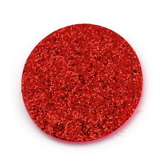 Picture of Nonwovens Felt Oil Diffuser Pads Round Red Glitter 28mm Dia., 20 PCs
