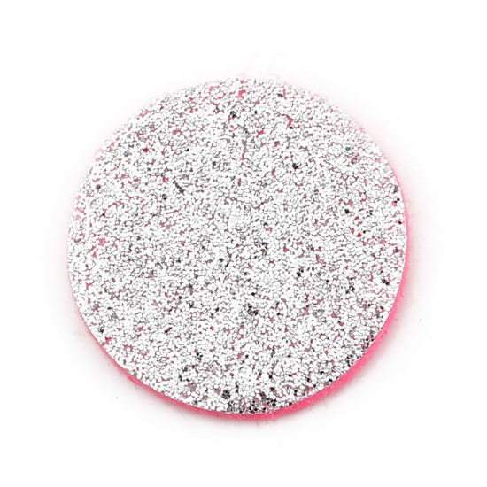 Image de Patins en Feutre pour Huile Essentielle Diffuseur en Chiffon Rond Argent Brillant Paillettes 28mm Dia., 20 Pcs