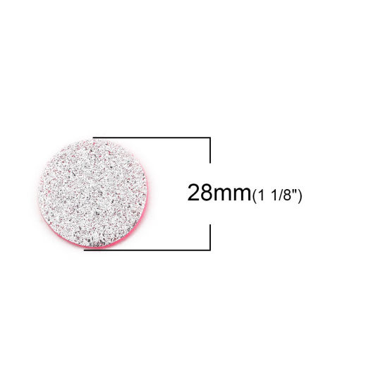 Image de Patins en Feutre pour Huile Essentielle Diffuseur en Chiffon Rond Argent Brillant Paillettes 28mm Dia., 20 Pcs