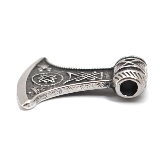 Picture of 304 Stainless Steel Casting Pendants Knife Antique Silver Color 36mm x 33mm, 1 Piece