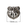 Picture of 304 Stainless Steel Casting Beads Bear Animal Antique Silver Color 13mm x 13mm, Hole: Approx 3mm, 1 Piece