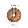 Picture of (Grade A) Stone ( Natural ) Pendants Round Brown 40mm Dia., 1 Piece