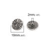 Picture of Zinc Based Alloy Metal Sewing Shank Buttons Round Antique Silver Color Flower Carved 19mm x 18mm, 20 PCs