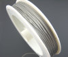 Picture of Steel Beading Wire Thread Cord Antique Silver Color 0.38mm(26 gauge), 1 Roll (Approx 50 M/Roll)