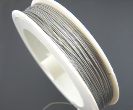 Imagen de Acero Beading Wire Hilos Plata Antigua 0.3mm (28 gauge), 1 Unidad (Aprox 50 M/Rollo)