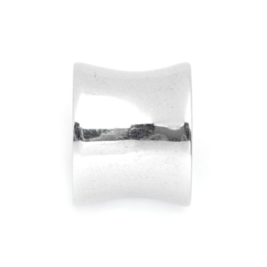 Picture of 304 Stainless Steel Casting Beads Bobbin Silver Tone 10mm x 8mm, Hole: Approx 6.5mm, 1 Piece