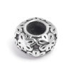 Picture of 304 Stainless Steel Casting Beads Round Antique Silver Color Flower 12mm x 7mm, Hole: Approx 5.3mm, 1 Piece