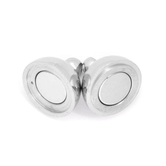 Image de Fermoir Magnétique en 304 Acier Inoxydable Rond Argent Mat 22mm x 14mm, 1 Pièce