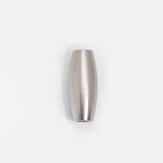 Picture of 304 Stainless Steel Magnetic Clasps Barrel Silver Tone Frosted 18mm x 7mm, 1 Piece