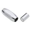 Picture of 304 Stainless Steel Magnetic Clasps Barrel Silver Tone Faceted Frosted 19mm x 9mm, 1 Piece