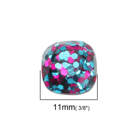 Picture of Resin Dome Seals Cabochon Trapezoid At Random Mixed Sequins 11mm x 10mm, 30 PCs