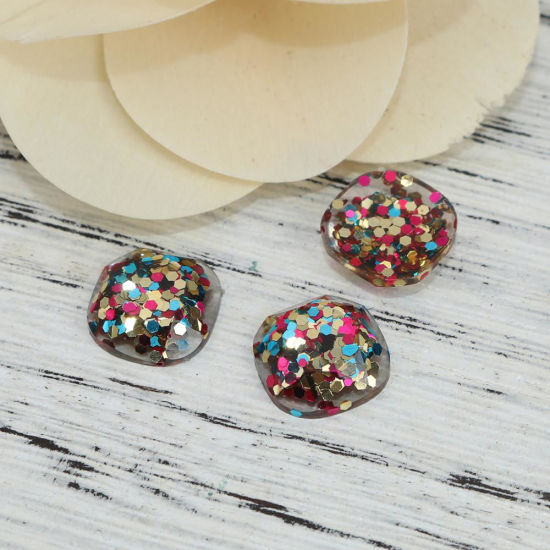 Picture of Resin Dome Seals Cabochon Trapezoid At Random Mixed Sequins 11mm x 10mm, 30 PCs