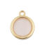 Immagine di Lega di Zinco + Resina Charms Tondo Trasparente Oro Placcato Rosa Chiaro 16mm x 17mm, 5 Pz