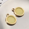 Picture of Zinc Based Alloy & Resin Charms Round Gold Plated Yellow Transparent 16mm x 17mm, 5 PCs