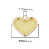 Picture of Zinc Based Alloy & Resin Charms Heart Gold Plated Yellow Transparent 19mm x 17mm, 5 PCs