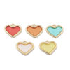 Picture of Zinc Based Alloy & Resin Charms Heart Gold Plated Yellow Transparent 19mm x 17mm, 5 PCs