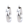 Picture of 304 Stainless Steel Hoop Earrings Silver Tone Round 4.9cm x 4.2cm, Post/ Wire Size: (17 gauge), 1 Pair