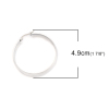 Picture of 304 Stainless Steel Hoop Earrings Silver Tone Round 4.9cm x 4.2cm, Post/ Wire Size: (17 gauge), 1 Pair