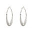 Image de Boucles d'Oreilles Créole Anneaux en 304 Acier Inoxydable Argent Mat Rond 4.3cm x 4cm, Epaisseur de Fil: (17 gauge), 1 Paire
