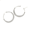 Picture of 304 Stainless Steel Hoop Earrings Silver Tone Round 4.3cm x 4cm, Post/ Wire Size: (17 gauge), 1 Pair