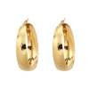 Picture of 304 Stainless Steel Hoop Earrings Gold Plated Round 5.6cm x 5cm, Post/ Wire Size: (17 gauge), 1 Pair